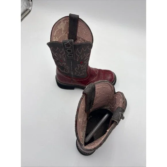 Ariat Boots Womens Size 6 B ProBaby Ostrich Print Red & Grey 16708 - Picture 7 of 9